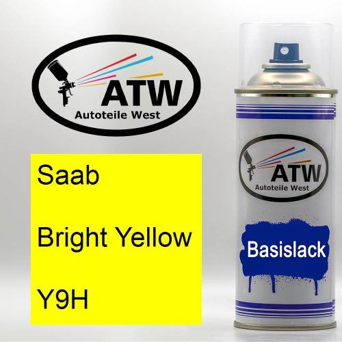 Saab, Bright Yellow, Y9H: 400ml Sprühdose, von ATW Autoteile West.